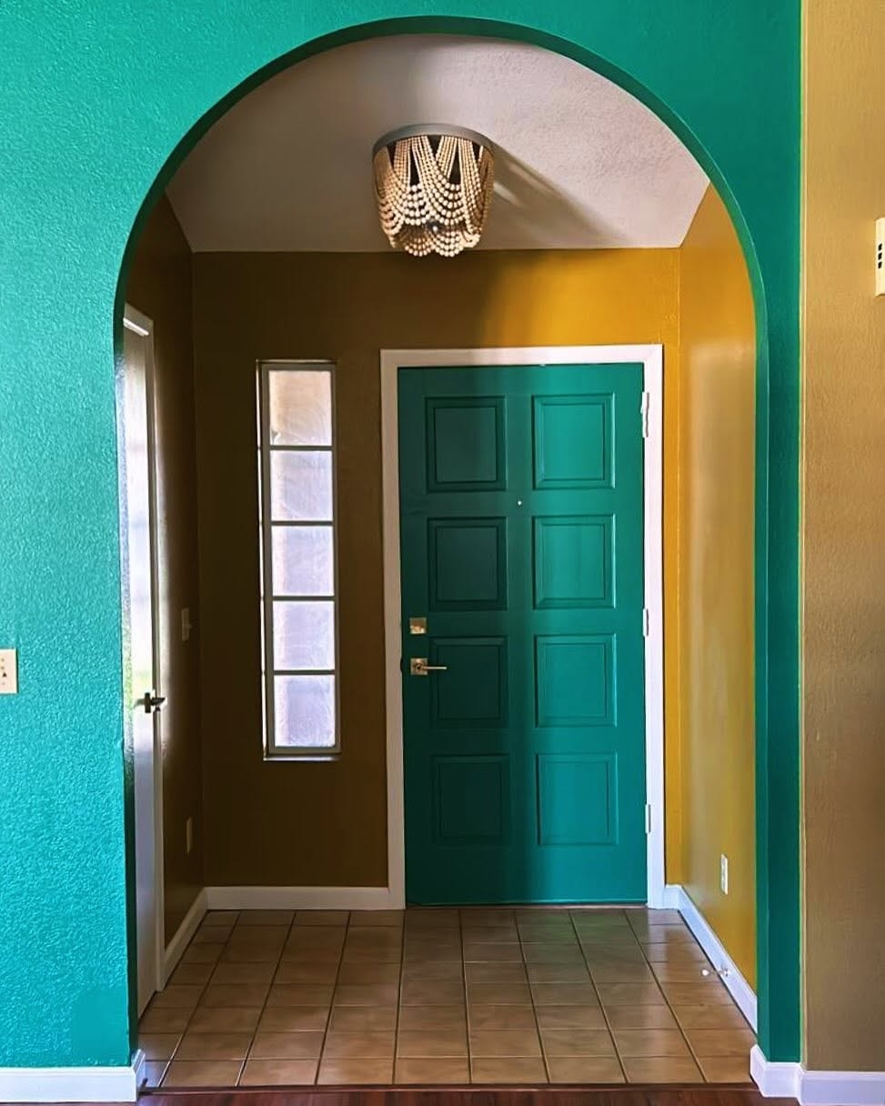 Master bedroom accent wall painting